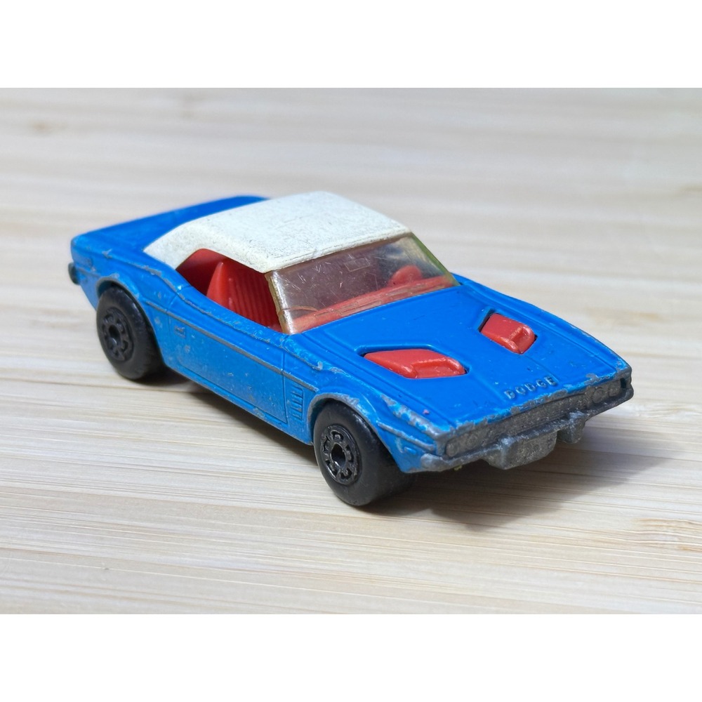 Vintage 1975 Matchbox Superfast No 1 Dodge Challenger Blue White Roof Lesney UK